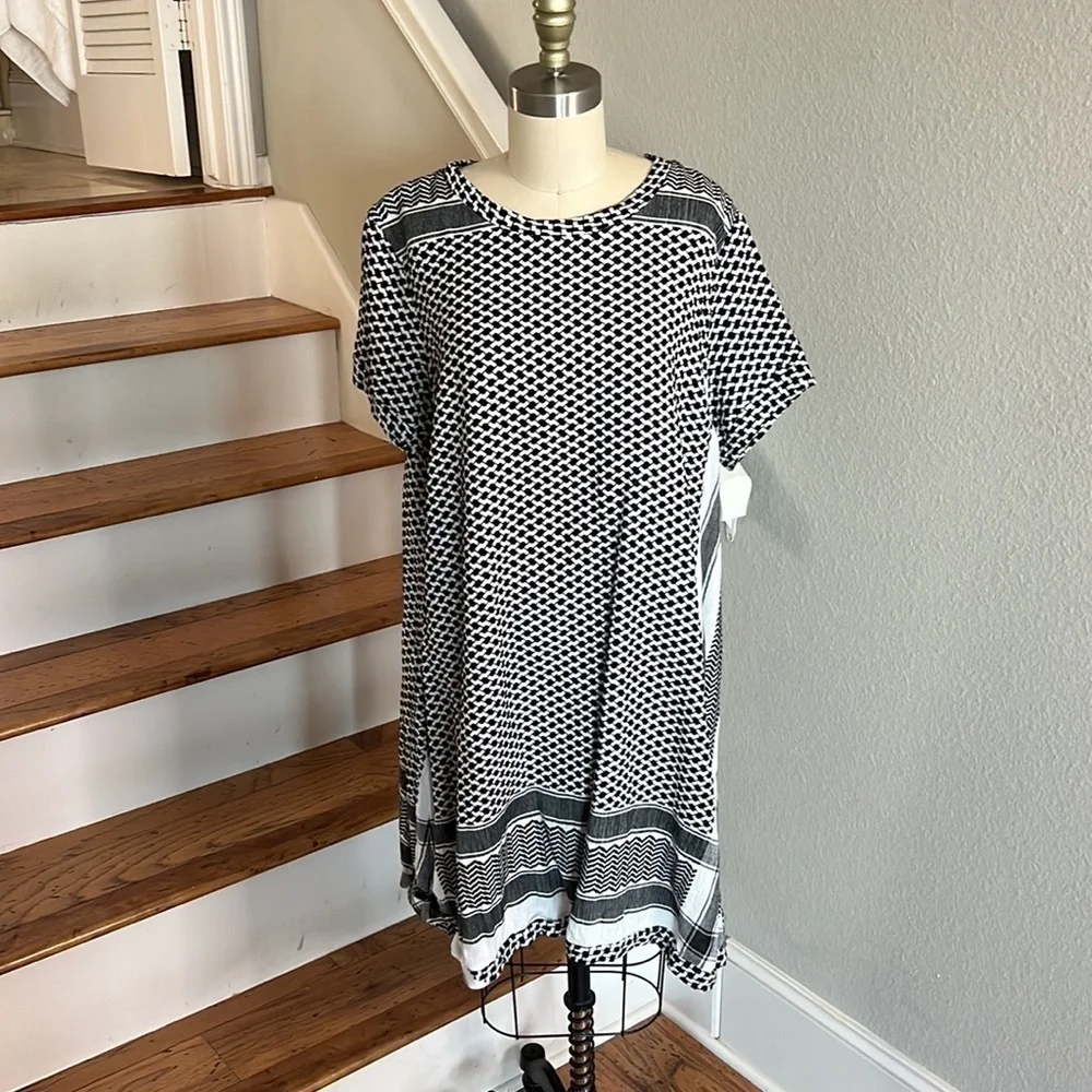 cecilie copenhagen 1005 Dress 1, O, Short Sleeves black and cream - Picture 4 of 16